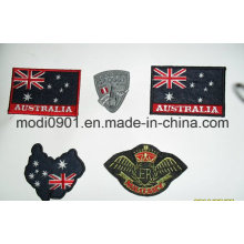 Die Cut Shape Customized Embroidered Patch and Slim Embroidery Badge for School Uniform or Soldier Uniform Flag Embroidery Logo